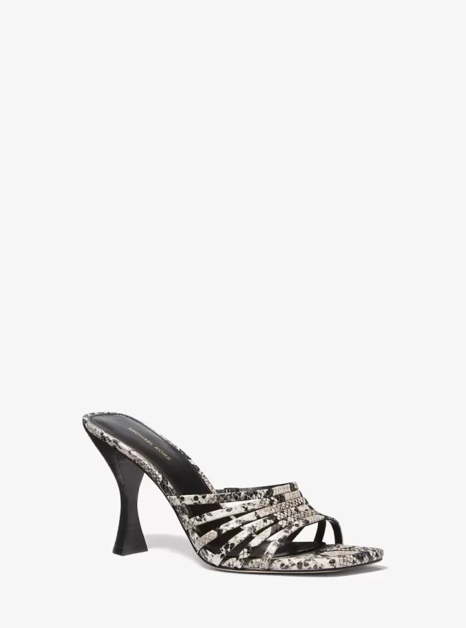 Sandalias Haisley de piel con relieve de serpiente Sandalias Haisley de piel con relieve de serpiente