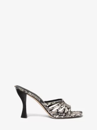Sandalias Haisley de piel con relieve de serpiente