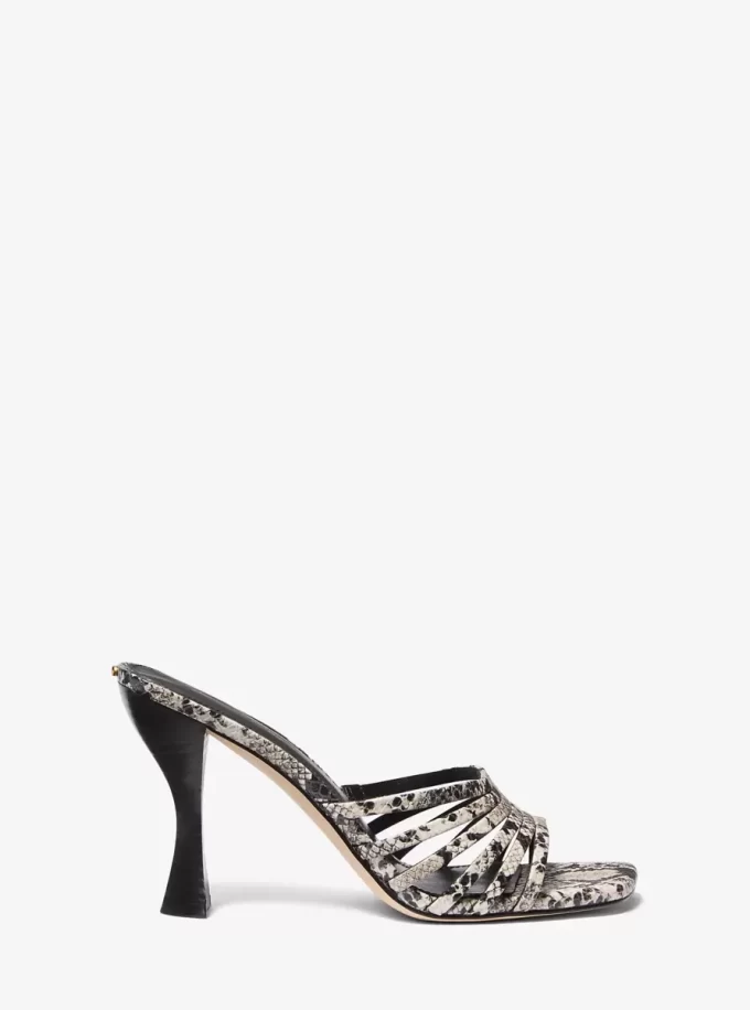 Sandalias Haisley de piel con relieve de serpiente Sandalias Haisley de piel con relieve de serpiente