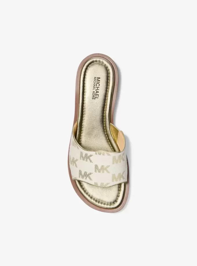 Sandalias tipo chanclas con logo metálico de jacquard de Hannah
