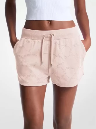 Shorts de mezcla de algodón con bordado de corazón