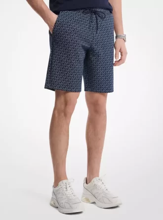 Shorts de mezcla de algodón con el logo de la marca