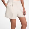 Shorts plisados de lino y algodón Shorts plisados de lino y algodón