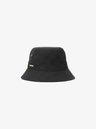 Sombrero tipo pescador de algodón elástico con logo en relieve