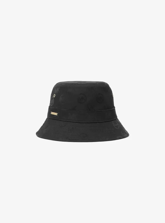 Sombrero tipo pescador de algodón elástico con logo en relieve