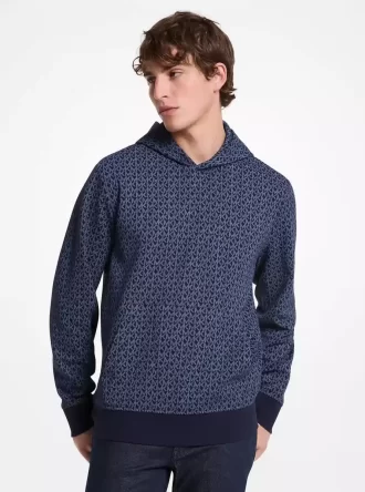 Sudadera con capucha de mezcla de algodón con el logo de la marca