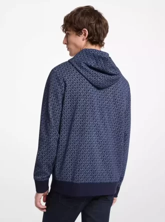 Sudadera con capucha de mezcla de algodón con el logo de la marca