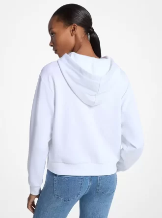 Sudadera con capucha de mezcla de algodón con estampado gráfico de lentejuelas