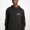 Sudadera con capucha de mezcla de algodón con logotipo adornado Sudadera con capucha de mezcla de algodón con logotipo adornado