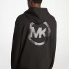 Sudadera con capucha de mezcla de algodón con logotipo adornado Sudadera con capucha de mezcla de algodón con logotipo adornado
