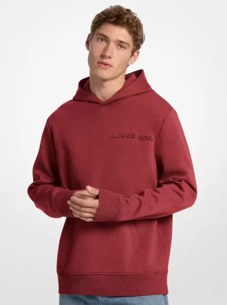 Sudadera con capucha de mezcla de algodón con logotipo en relieve