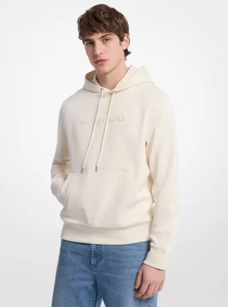Sudadera con capucha de mezcla de algodón con logotipo en relieve