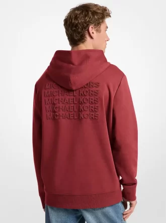 Sudadera con capucha de mezcla de algodón con logotipo en relieve