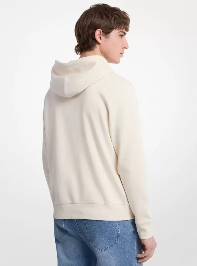 Sudadera con capucha de mezcla de algodón con logotipo en relieve