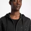 Sudadera con capucha de mezcla de algodón con tachuelas