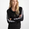 Sudadera con capucha y cremallera con cinta del logotipo Sudadera con capucha y cremallera con cinta del logotipo
