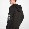 Sudadera con capucha y cremallera de algodón adornada