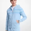 Sudadera con capucha y cremallera de algodón teñido con logotipo Sudadera con capucha y cremallera de algodón teñido con logotipo