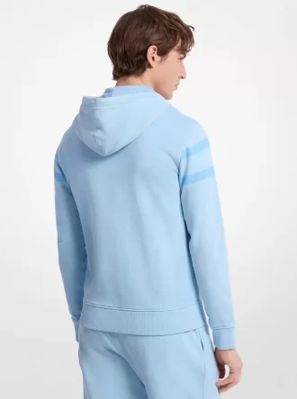Sudadera con capucha y cremallera de algodón teñido con logotipo