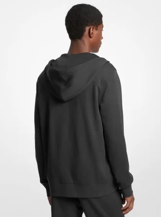 Sudadera con capucha y cremallera de mezcla de algodón