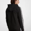 Sudadera con capucha y cremallera de mezcla de algodón con cinta y logotipo Sudadera con capucha y cremallera de mezcla de algodón con cinta y logotipo