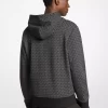 Sudadera con capucha y cremallera de mezcla de algodón con el logotipo de la firma