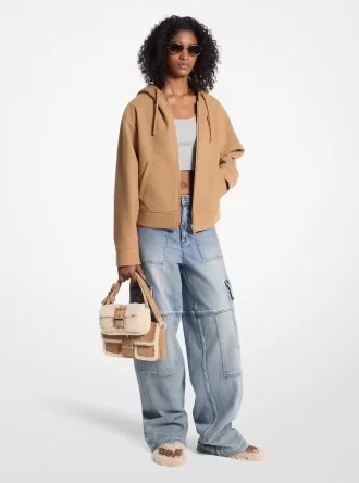 Sudadera con capucha y cremallera de mezcla de lana Sudadera con capucha y cremallera de mezcla de lana