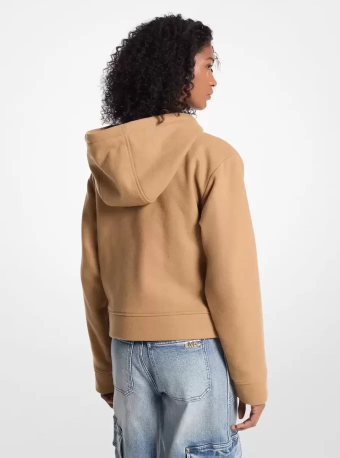 Sudadera con capucha y cremallera de mezcla de lana Sudadera con capucha y cremallera de mezcla de lana