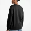 Sudadera de mezcla de algodón con logotipo adornado Sudadera de mezcla de algodón con logotipo adornado