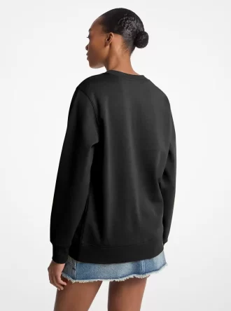 Sudadera de mezcla de algodón con logotipo adornado