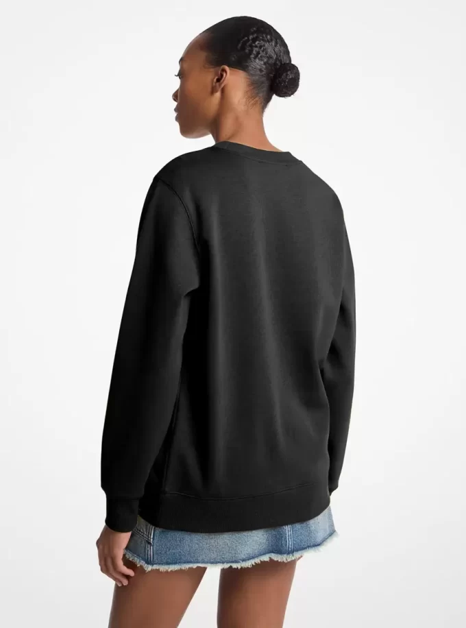 Sudadera de mezcla de algodón con logotipo adornado Sudadera de mezcla de algodón con logotipo adornado
