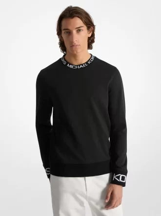 Sudadera de mezcla de algodón con ribete de logotipo