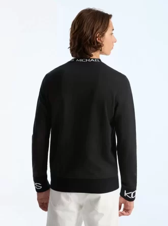 Sudadera de mezcla de algodón con ribete de logotipo