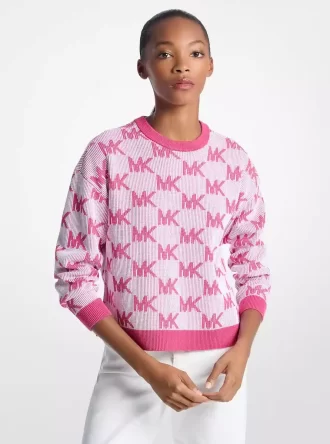 Suéter de punto jacquard con logotipo