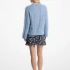 Suéter de punto trenzado de mezcla de nailon y alpaca