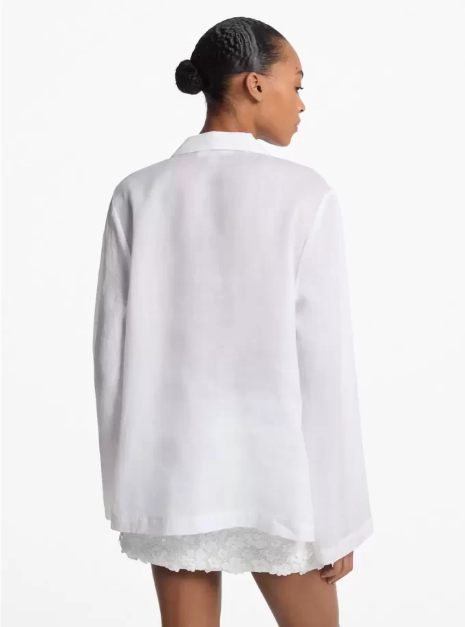 Túnica de ramio con cuello Túnica de ramio con cuello