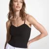 Top corto de viscosa elástica acanalada Top corto de viscosa elástica acanalada