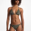 Top de bikini de nailon elástico con estampado floral Top de bikini de nailon elástico con estampado floral