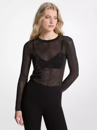 Top de malla adornado