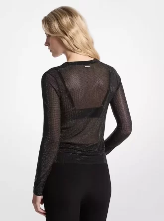 Top de malla adornado