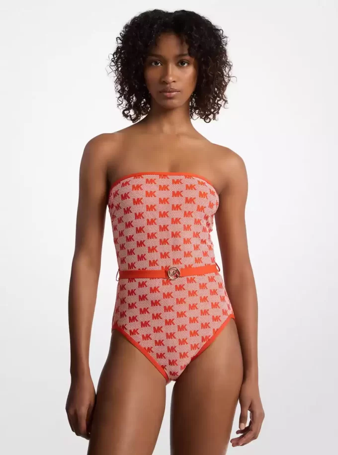Traje de baño bandeau con logo Belter