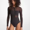 Traje de baño con cremallera de nailon elástico Traje de baño con cremallera de nailon elástico