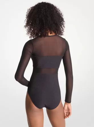 Traje de baño con cremallera de nailon elástico