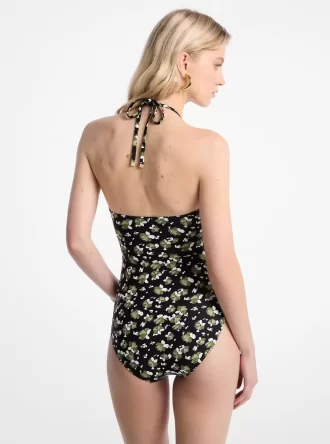 Traje de baño de nailon elástico con estampado floral