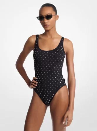 Traje de baño de una pieza con tachuelas