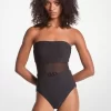 Traje de baño sin tirantes con cinturón de nailon elástico