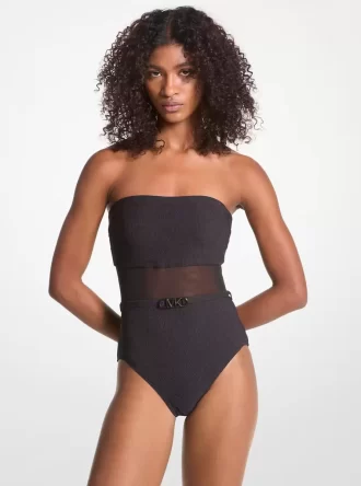 Traje de baño sin tirantes con cinturón de nailon elástico