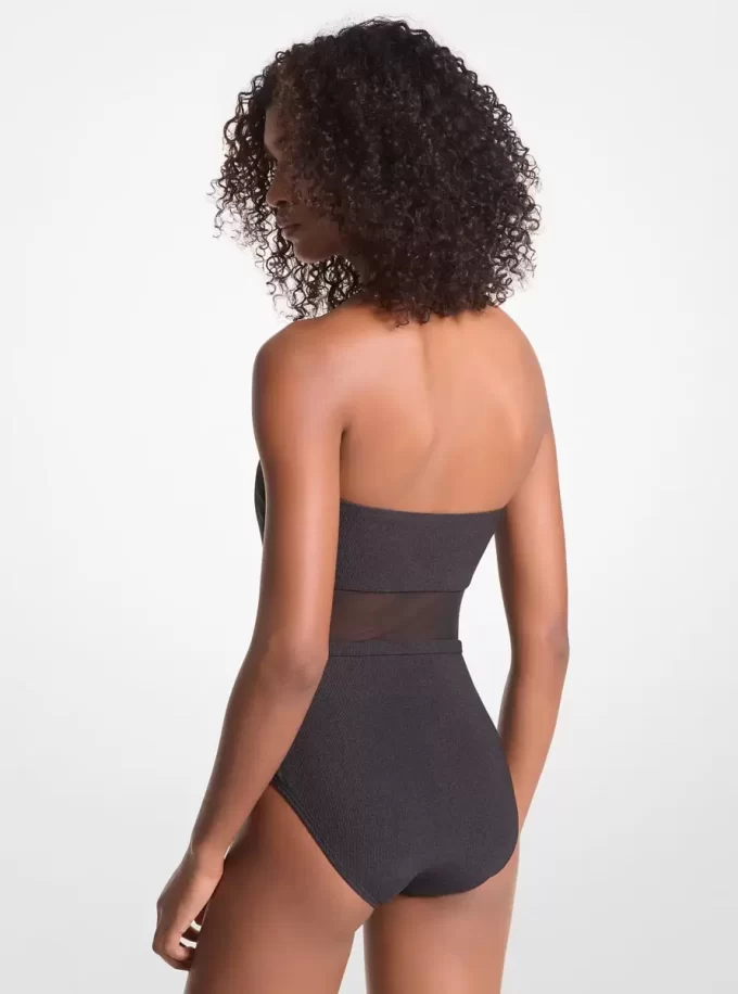 Traje de baño sin tirantes con cinturón de nailon elástico