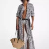 Vestido camisero de algodón con estampado floral