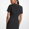 Vestido camisero de crepé elástico con tachuelas